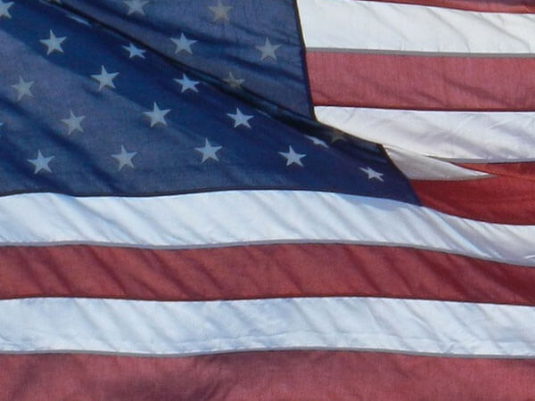 Veteran saluting the American flag